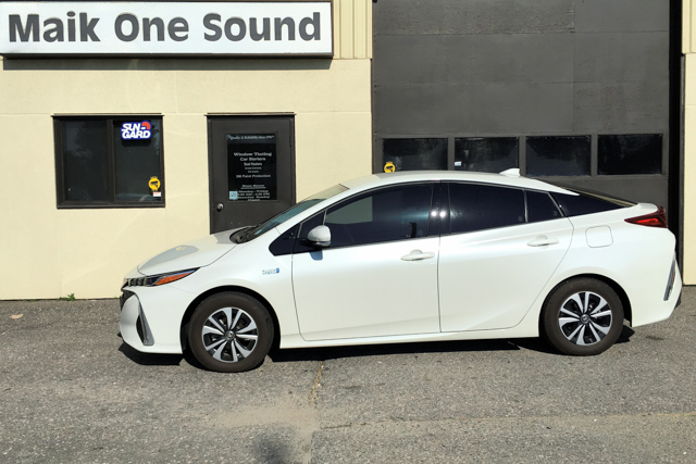 Toyota 2019 Prius Prime with professional window tint in North Bay